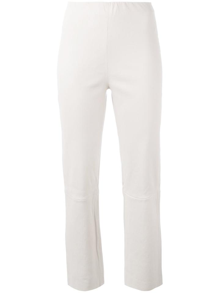 By Malene Birger - 'florentina' Cropped Trousers - Women - Lamb Skin - 40, Women's, White, Lamb Skin