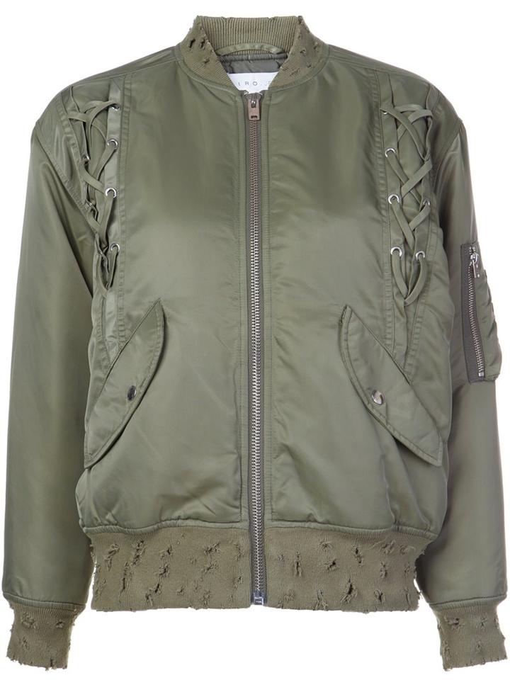 Iro Classic Bomber Jacket, Women's, Size: 34, Green, Nylon