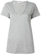 Helmut Lang 'scoop Neck' T-shirt, Women's, Size: Xs, Grey, Cotton/cashmere