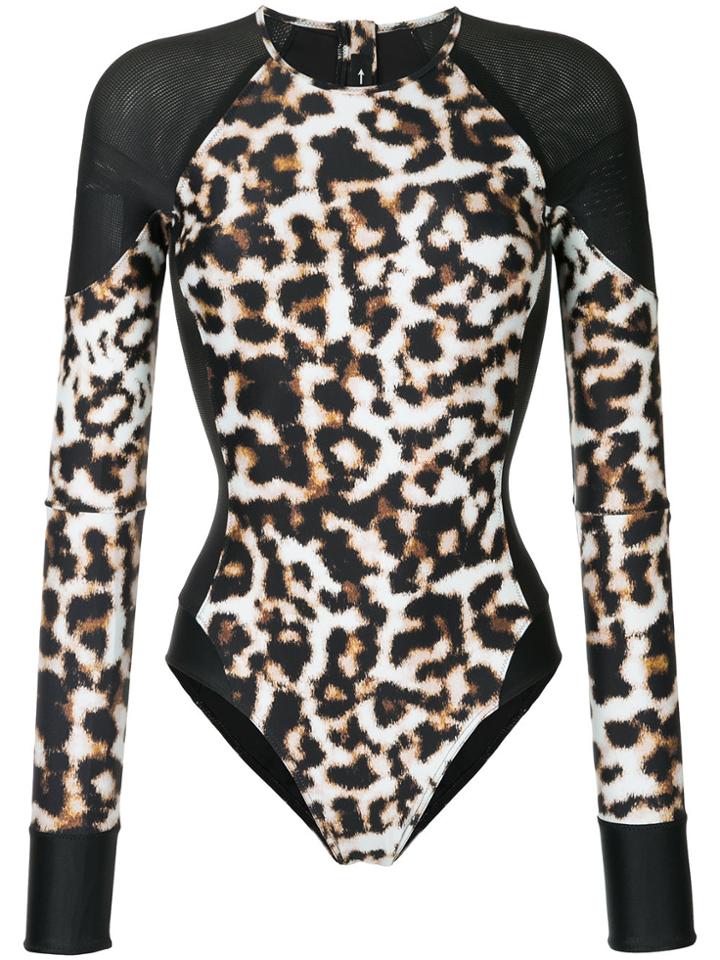 The Upside Animal Print Paddle Suit - Black