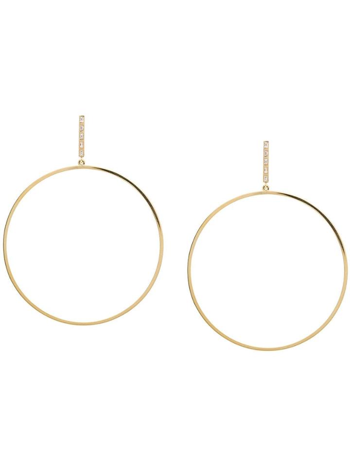 Ileana Makri 18kt Yellow Gold Xl Baguette Bar Diamond Hoops