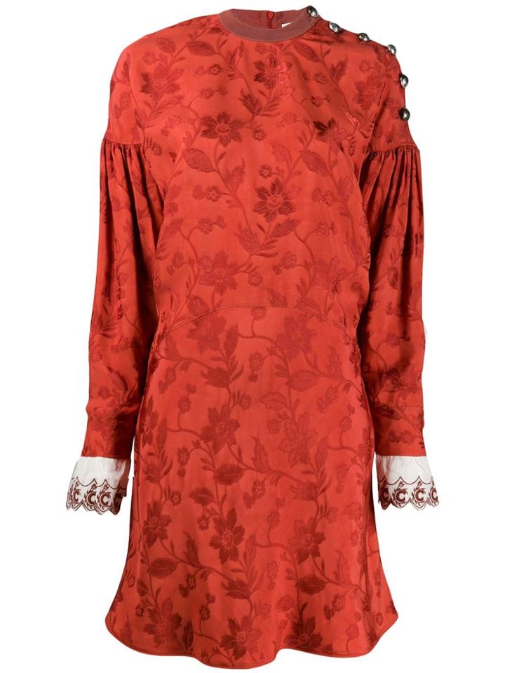 Chloé Buttoned Jacquard Dress - Orange