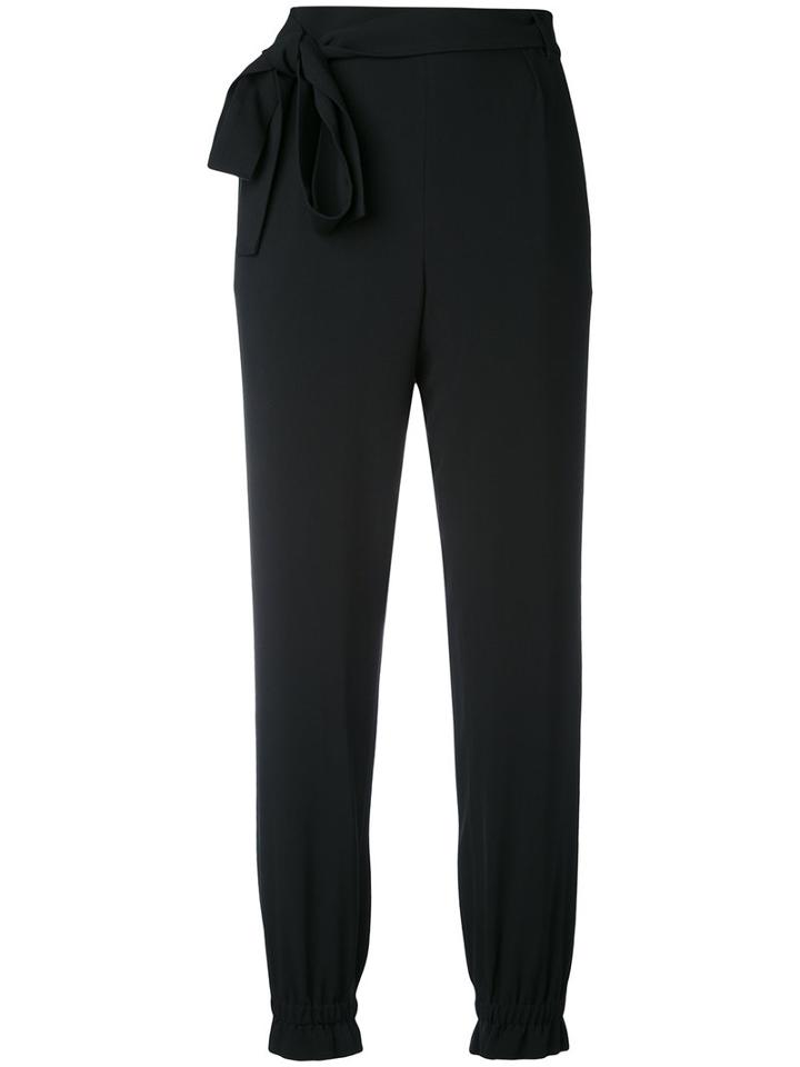 Msgm - Elasticated Cuffs Tapered Trousers - Women - Polyester/acetate/viscose - 38, Black, Polyester/acetate/viscose