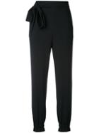 Msgm - Elasticated Cuffs Tapered Trousers - Women - Polyester/acetate/viscose - 38, Black, Polyester/acetate/viscose