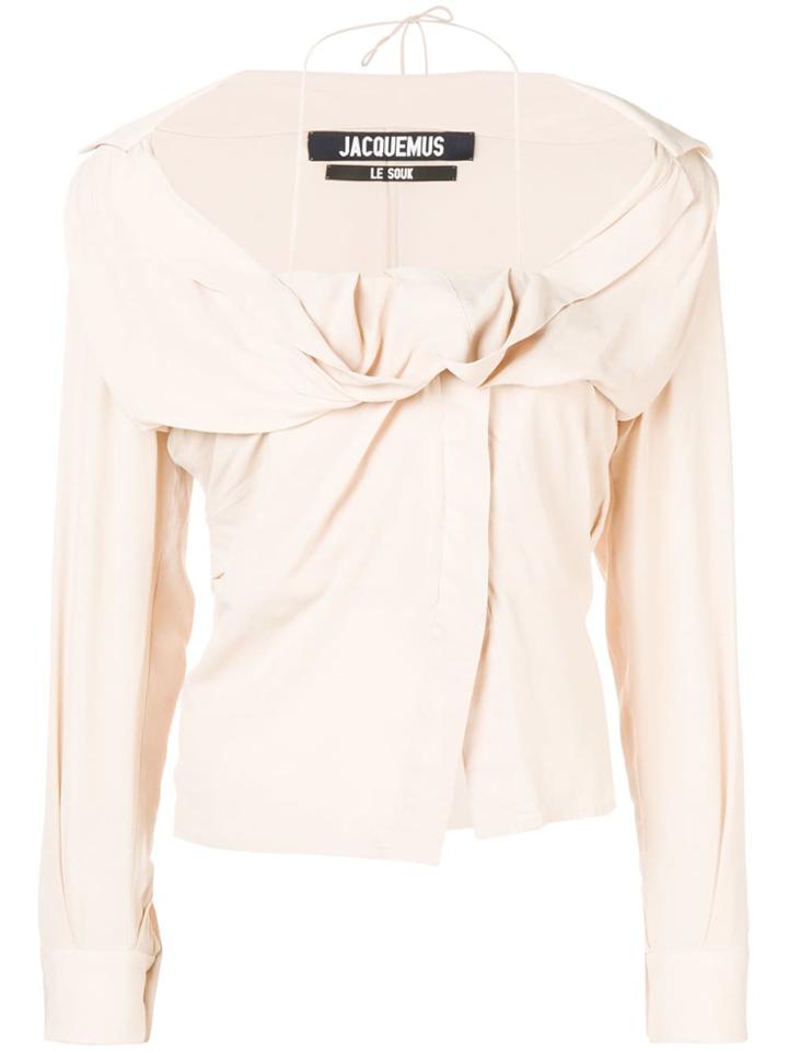 Jacquemus Longsleeved Halterneck Blouse - Nude & Neutrals