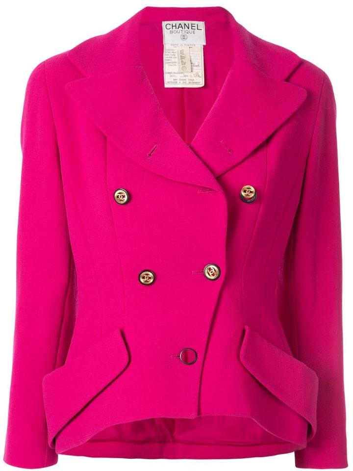 Chanel Pre-owned Slim Double Breasted Jacket - Pink