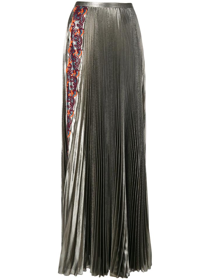 Versace Baroque Lurex Maxi Skirt - Yellow & Orange