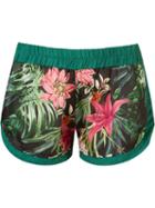 Amir Slama Floral Print Shorts, Women's, Size: Medium, Green, Silk