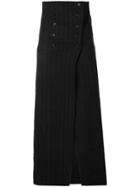 Ann Demeulemeester Striped Long Skirt - Black