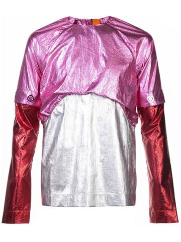 Angus Chiang Metallic Longsleeved Top - Pink & Purple