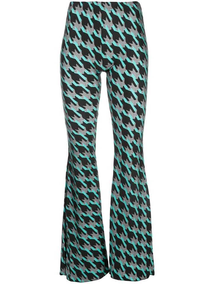 Barbara Bologna Houndstooth Flared Leggings - Blue