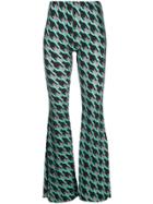 Barbara Bologna Houndstooth Flared Leggings - Blue