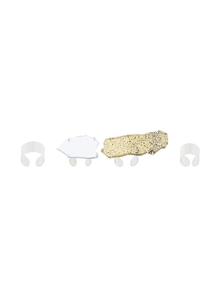 Maison Margiela Shard Detail Ring Set, Women's, Metallic