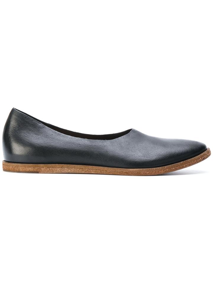 Del Carlo Leather Ballerinas - Black