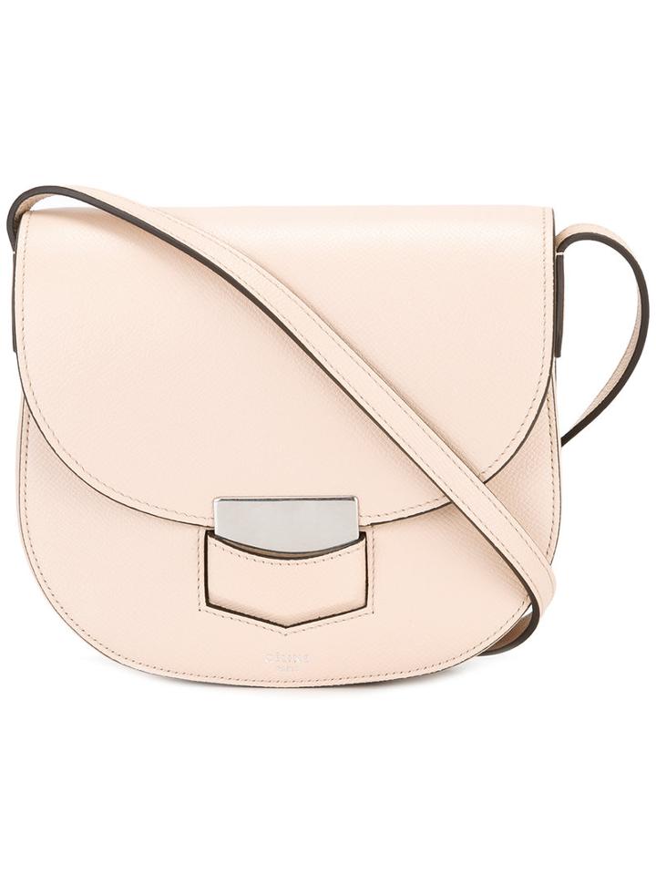 Céline Textured Shoulder Bag, Women's, Nude/neutrals, Calf Leather