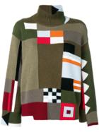Mrz Color Block Knitted Sweater - Green