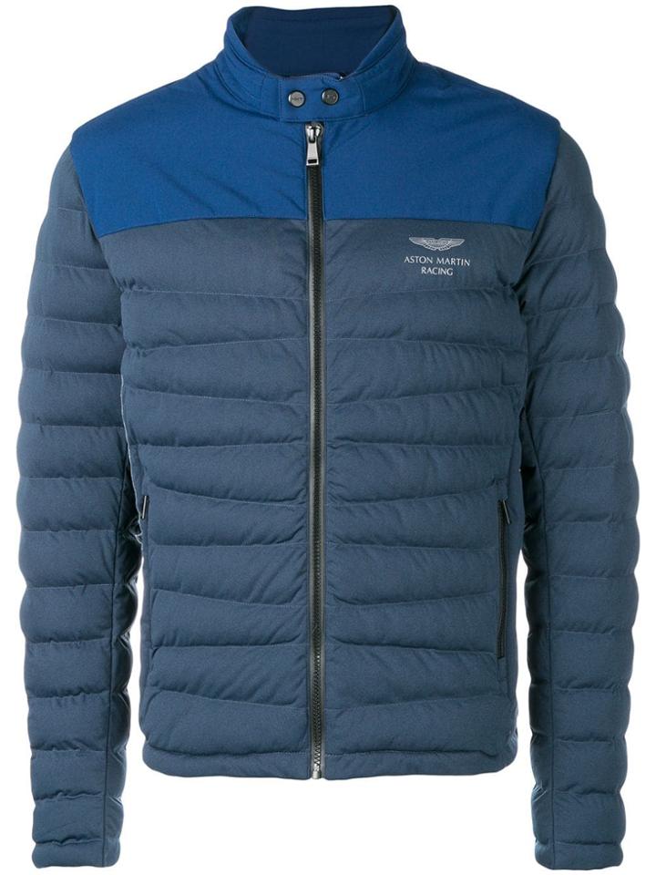 Hackett Aston Martin Racing Quilted Moto Jacket - Blue