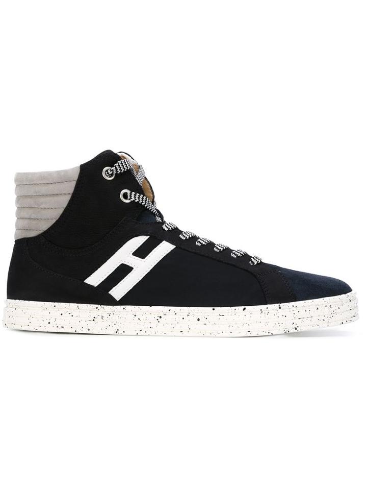 Hogan Rebel R141 Hi-top Sneakers, Men's, Size: 9, Blue, Rubber/leather/nylon
