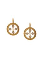 Cathy Waterman Double-milgrain Circular Earrings - Yellow & Orange