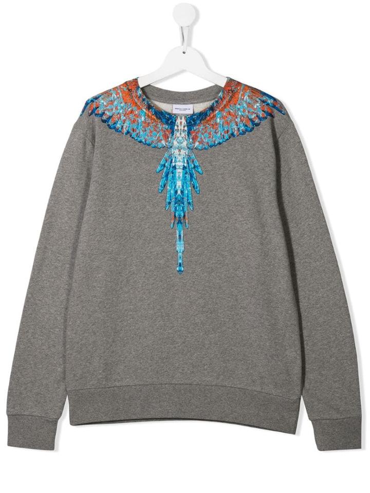 Marcelo Burlon County Of Milan Kids Teen Wings Print Sweatshirt - Grey