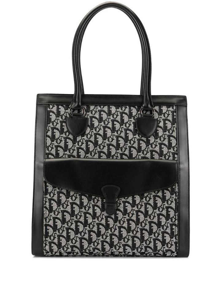 Christian Dior Pre-owned Trotter Pattern Tote - Black