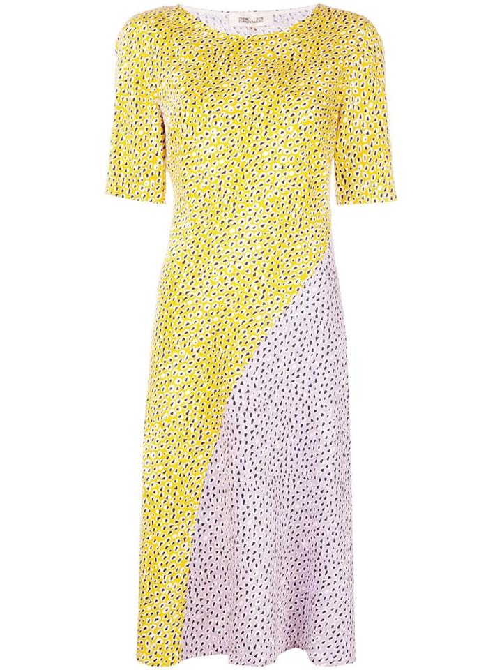 Dvf Diane Von Furstenberg Printed Midi Dress - Yellow