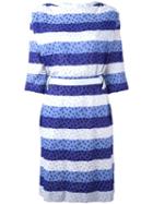Courrèges Vintage Tonal Stripe Dress, Women's, Size: 38, Blue
