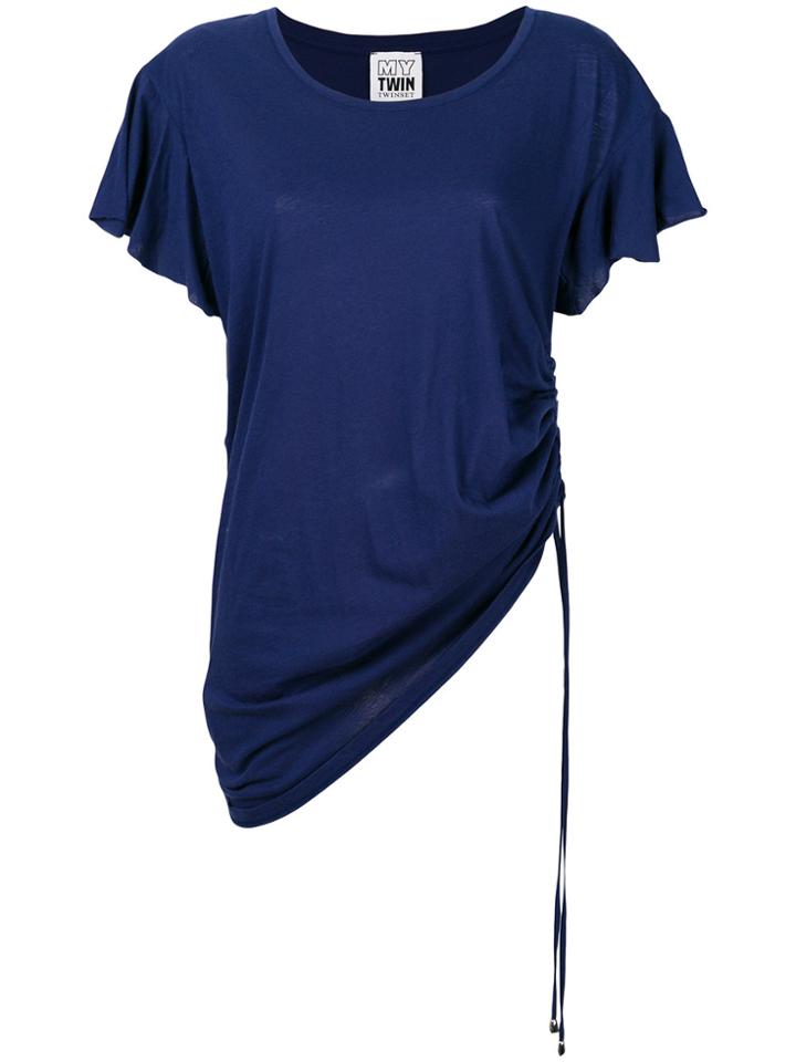 Twin-set Ruffled Sleeves T-shirt - Blue