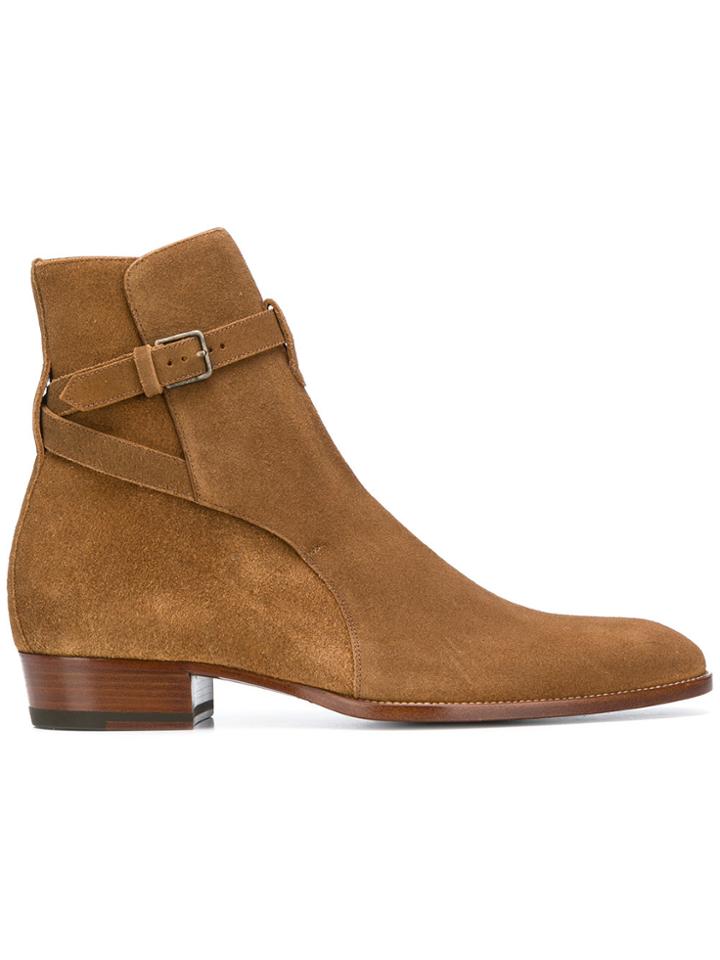 Saint Laurent Wyatt Boots - Nude & Neutrals