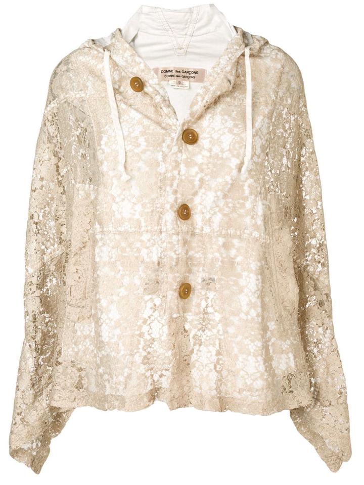 Comme Des Garçons Vintage Lace Poncho - Neutrals