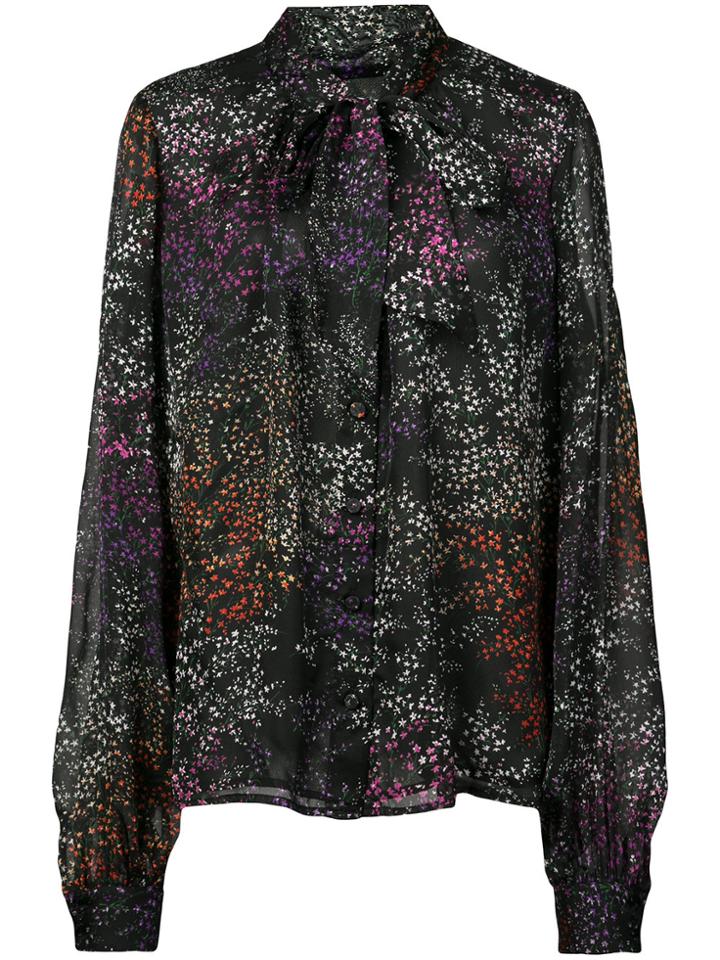 Co Floral Bow Tie Shirt - Black