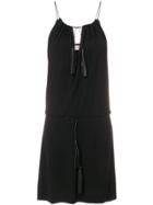 Saint Laurent Tassel Mini Dress - Black