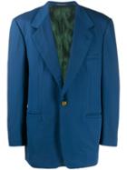 Versace Pre-owned 1980's Notched Lapel Structured Blazer - Blue