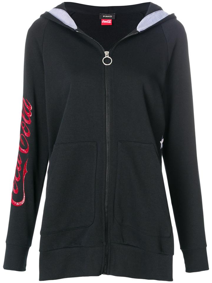 Pinko Coca Cola Embroidered Hoody - Black