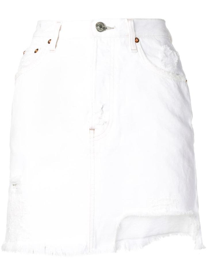 Haikure Jean Skirt - White