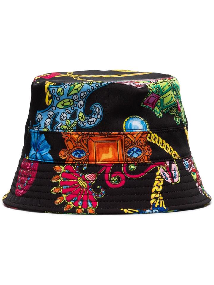 Versace Black Jewel Print Bucket Hat