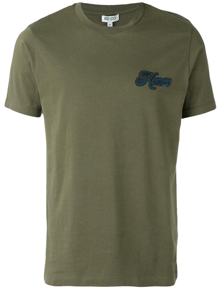 Kenzo Logo Print T-shirt, Men's, Size: Small, Green, Cotton
