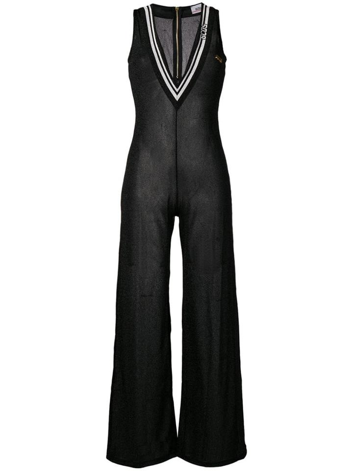 Gcds Lamé Sheer Jumpsuit - Black