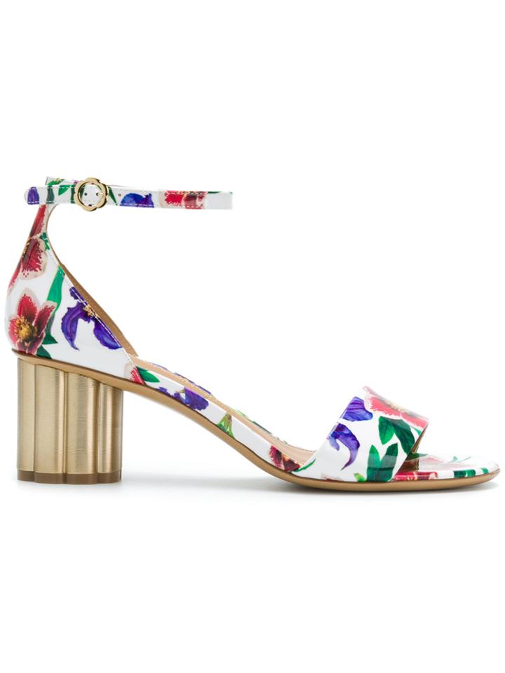 Salvatore Ferragamo 'eraclea' Floral Print Sandals - White