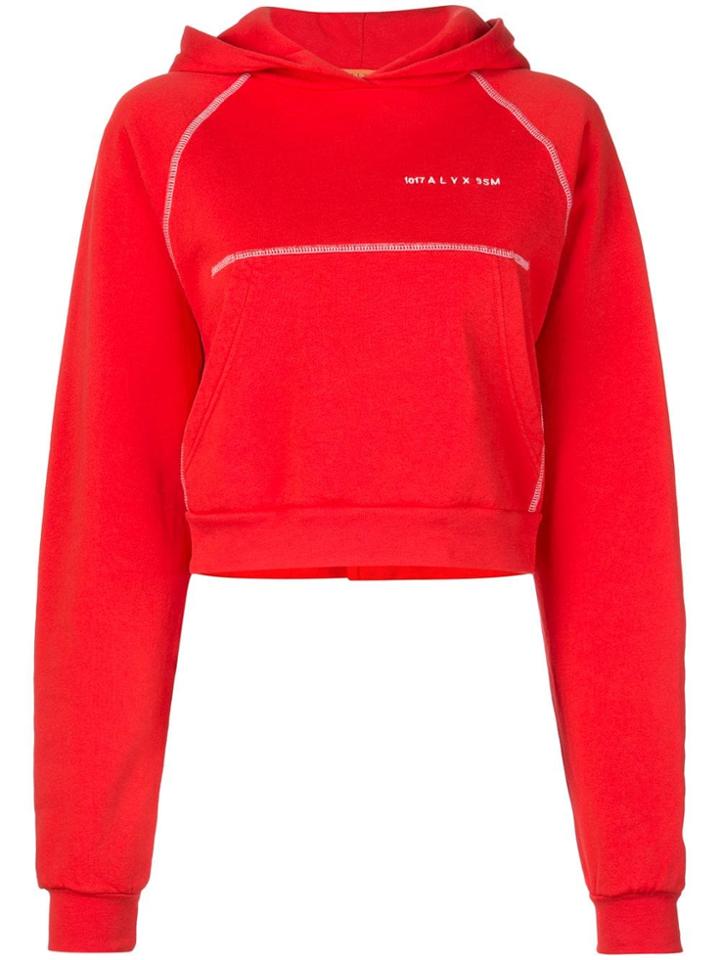 1017 Alyx 9sm Cropped Logo Hoodie - Red