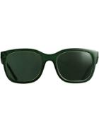 Burberry Embossed Check Detail Square Frame Sunglasses - Green
