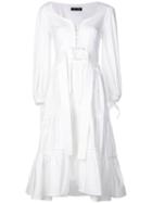 Proenza Schouler Long Puff Sleeved Dress - White
