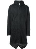 Isaac Sellam Experience Calf Leather Zip Coat, Men's, Size: Xl, Black, Nylon/calf Leather