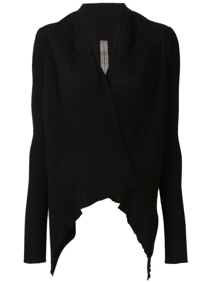Rick Owens Asymmetric Cardigan, Women's, Size: Medium, Black, Cashmere