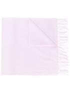 N.peal Fringed Knitted Scarf - Pink & Purple