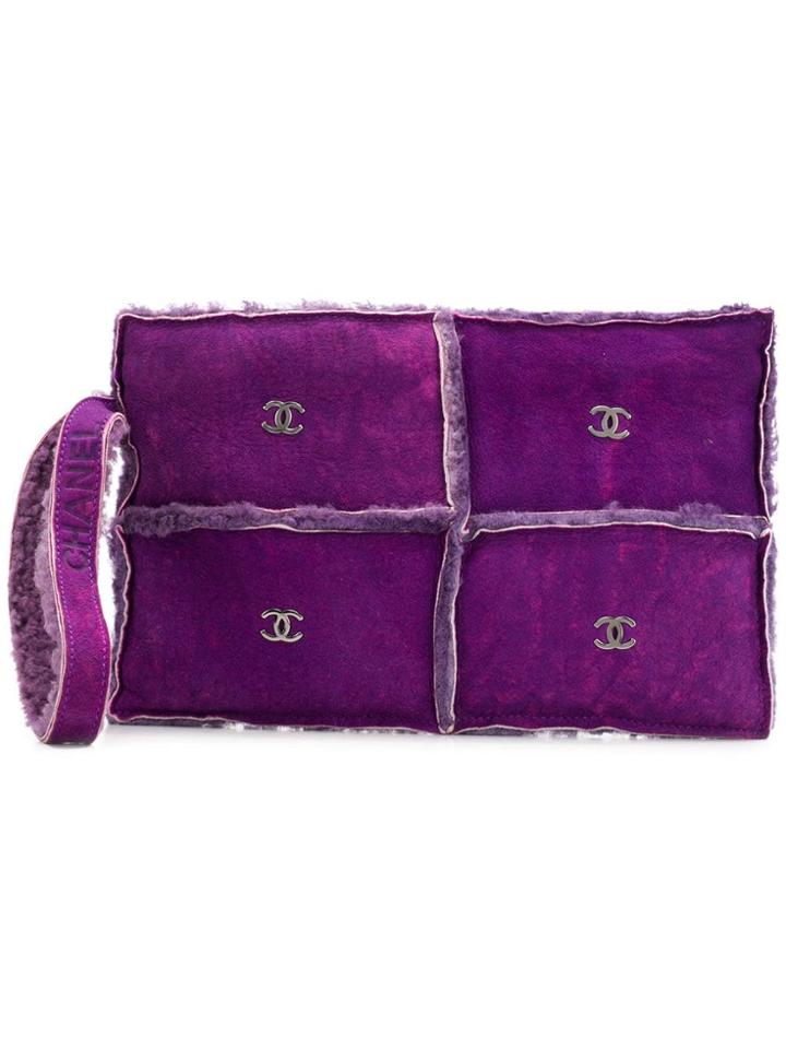 Chanel Vintage Logo Clutch - Purple