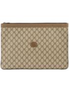 Gucci Pre-owned Monogram Gg Envelope Clutch - Brown