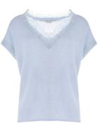 Ermanno Scervino Embroidered Short-sleeve Sweater - Blue
