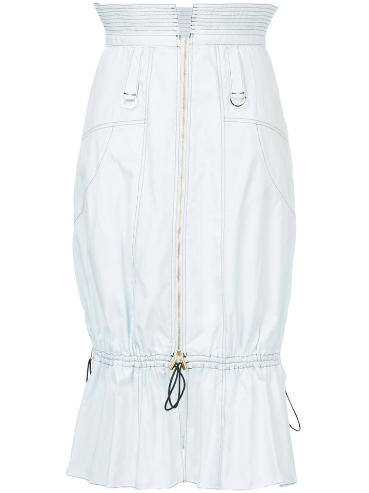 Akiko Aoki Fluted Midi Denim Skirt - Blue