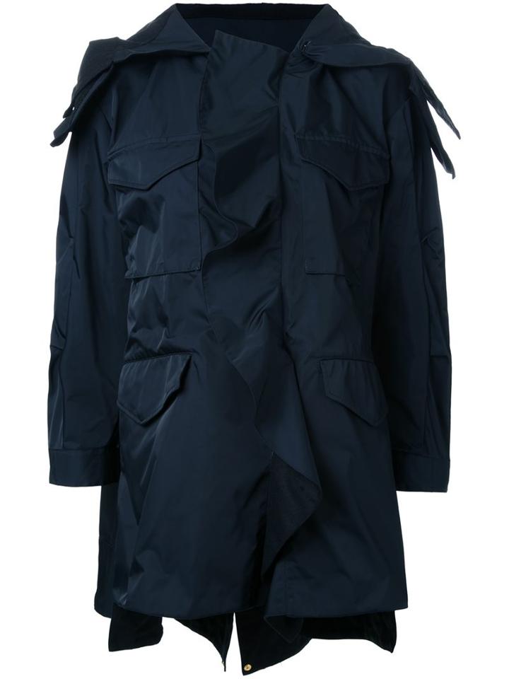 Muveil Multiple Flap Pockets Coat, Women's, Size: 40, Blue, Polyester